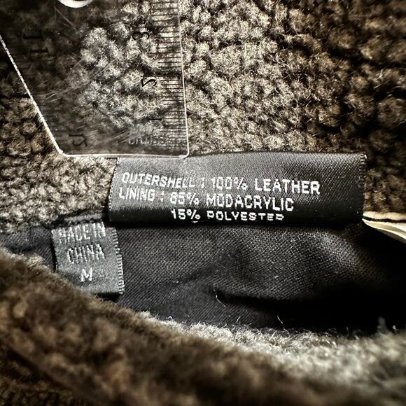 WILSONS B-3 Aviator Reversible Leather Sherpa Flight Bomber Jacket Black Medium - Picture 15 of 16